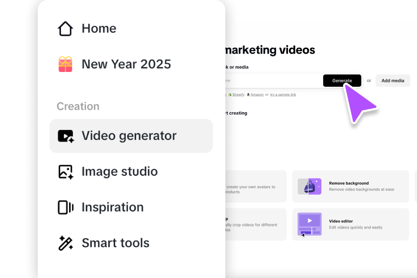 Access the video generator tool